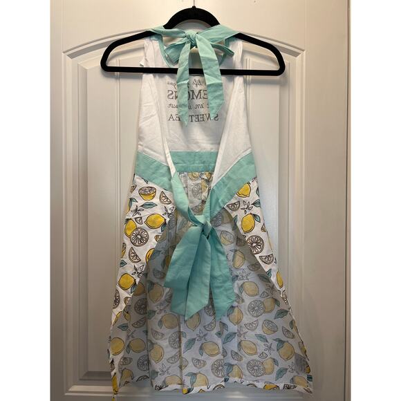 NWT Paula Deen Life Gives‎ You Lemons Apron Print Lemonade Cooking Baking Cotton - Picture 4 of 5